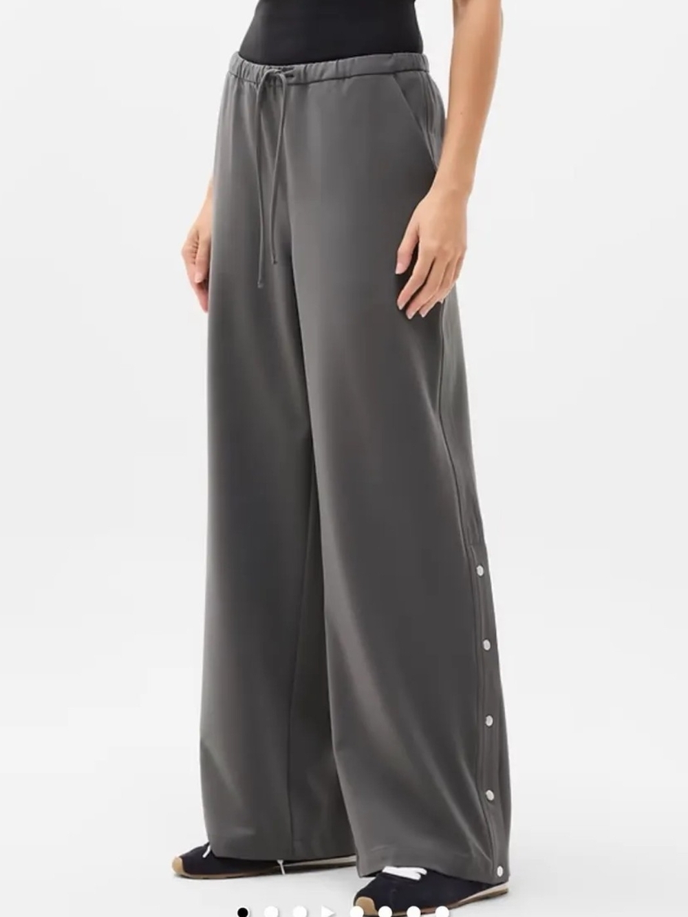 Athleta MVP Snap Pant Charcoal Grey Wide Leg Pants - Size MP (NWT $129)